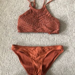 orange halter top bikini from target